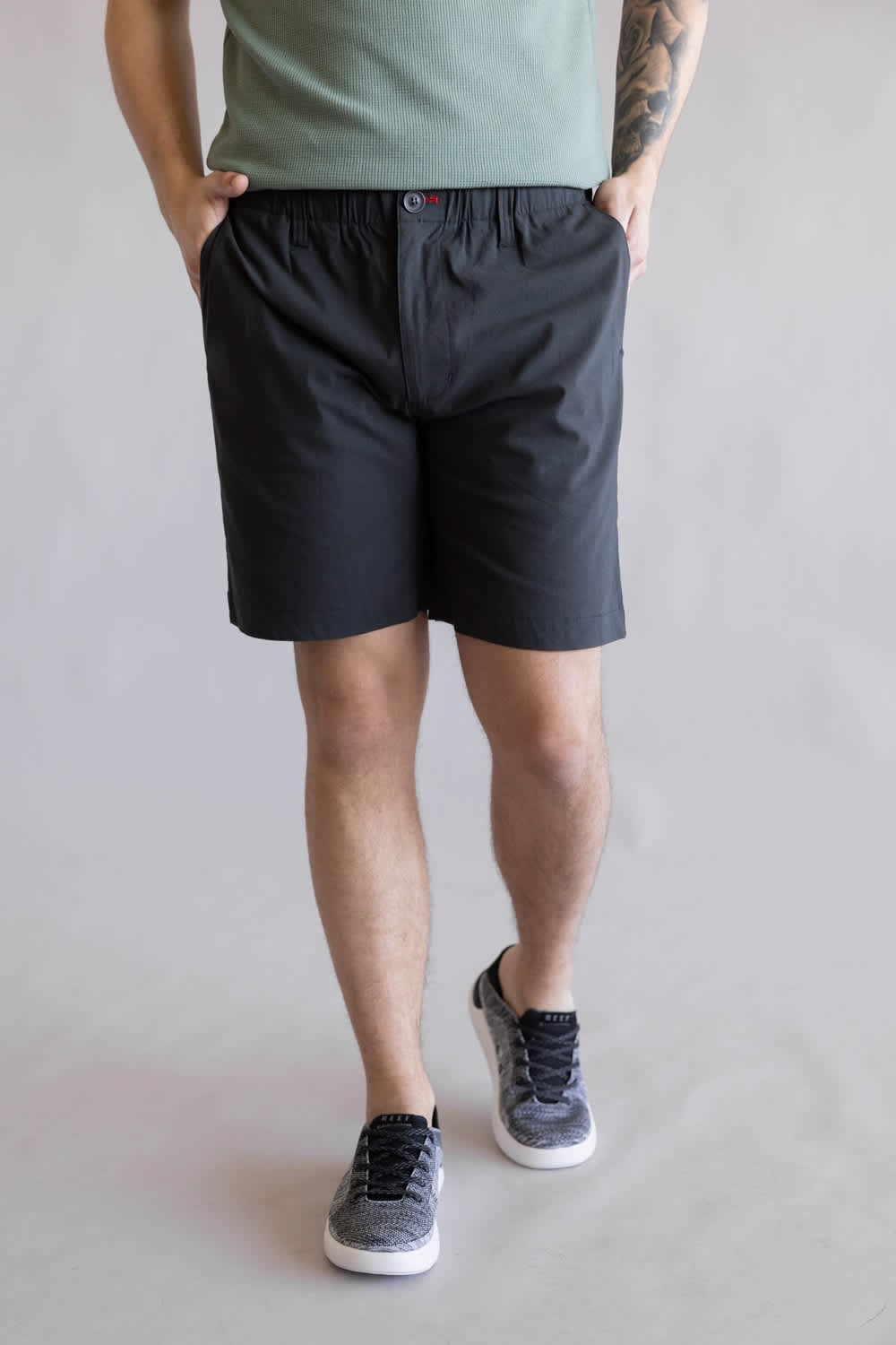 1897 Legends Pull On 8” Shorts for Men in Dark Grey
