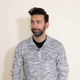 1897 Original 1/4 Button Neck Sweater for Men in White and Black