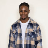 1897 Original Flannel Shacket for Men in Blue/Tan