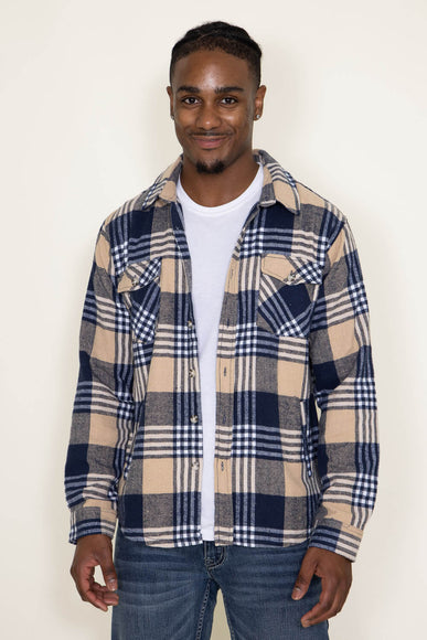 1897 Original Flannel Shacket for Men in Blue/Tan