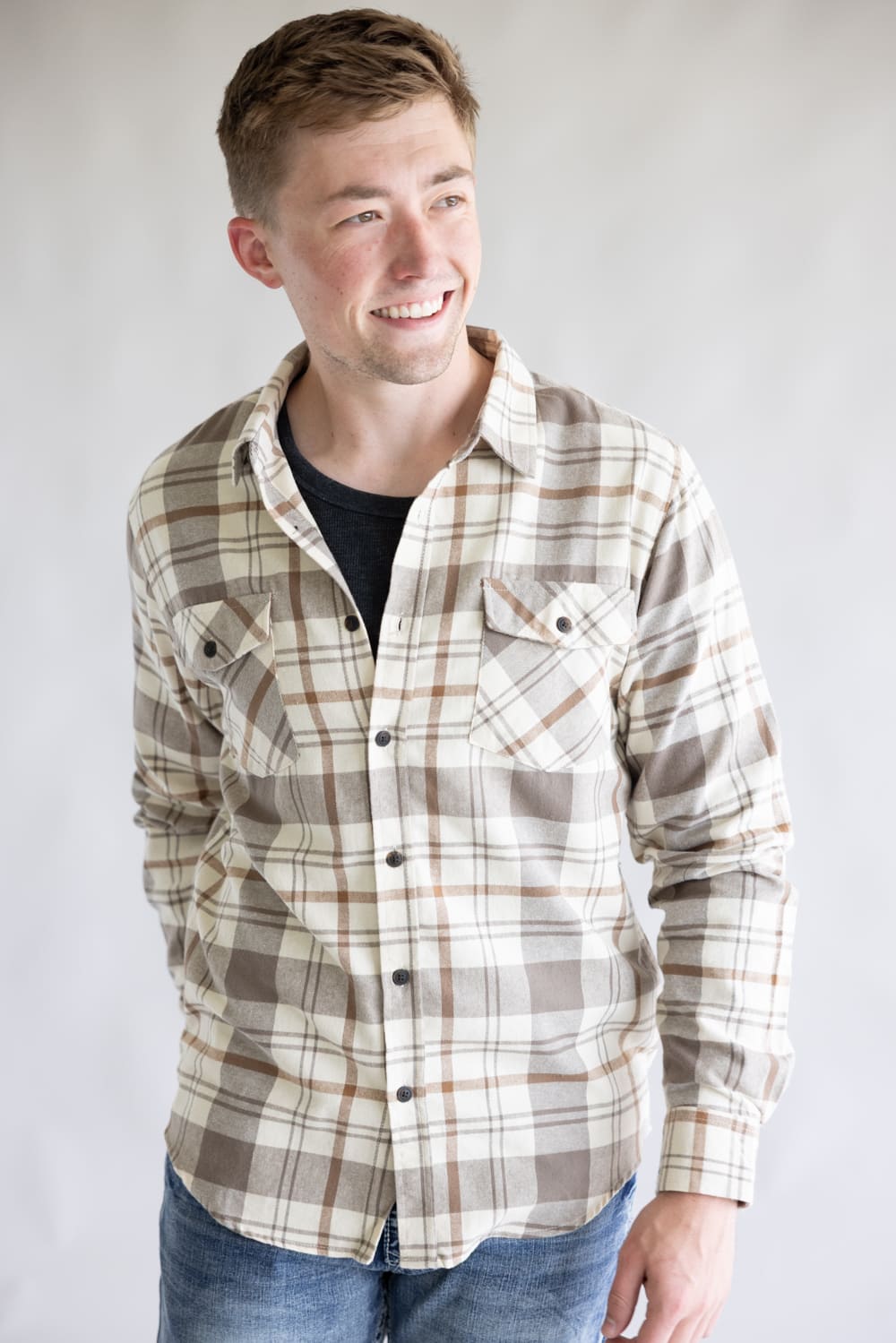 1897 Original Plaid Flannel Shirt for Men in Mocha