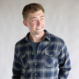 1897 Original Plaid Flannel Shirt for Men in Navy