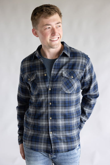 1897 Original Plaid Flannel Shirt for Men in Navy