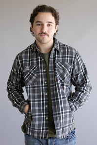 1897 Original Plaid Shacket for Men in Charcoal