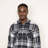 1897 Original Plaid Shacket for Men in Grey  | 8PW1087M-CHARCOAL