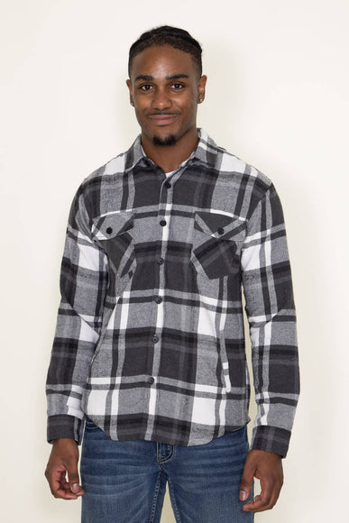 1897 Original Plaid Shacket for Men in Grey  | 8PW1087M-CHARCOAL