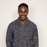 1897 Original 1/4 Shawl Cable Neck Sweater for Men in Black