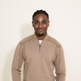 1897 Original 1/4 Zip Mock Neck Sweater for Men in Brown