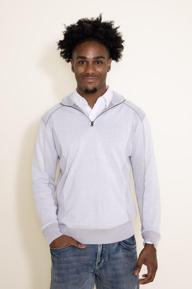 1897 Original 1/4 Zip Mock Neck Sweater for Men in White