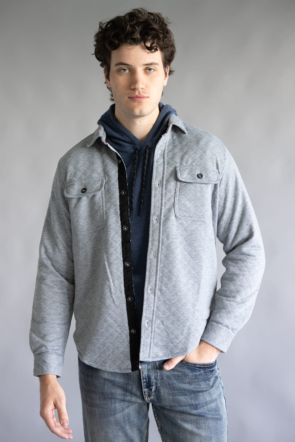 1897 Original Quilted Shirt Jacket for Men in Grey