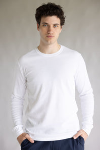 1897 Original Solid Crew Thermal Long Sleeve Shirt for Men in White