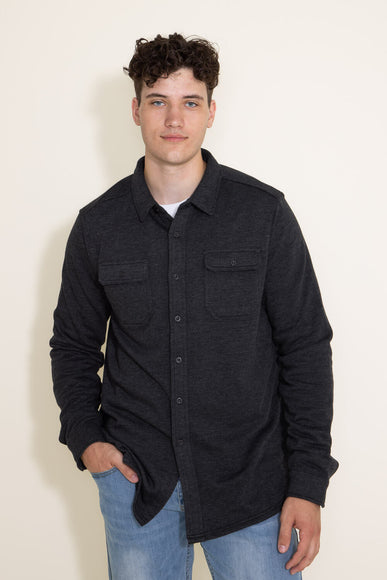 1897 Original Solid Fleece Shacket for Men in Charcoal
