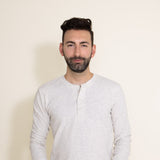 1897 Original Solid Henley Thermal Long Sleeve Shirt for Men in Oatmeal