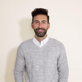 1897 Original V-Neck Cable Knit Sweater for Men in Grey