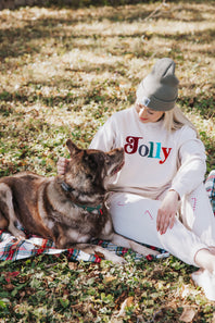 1897 Active Jolly Color Patch Fleece Sweatshirt for Women in Beige