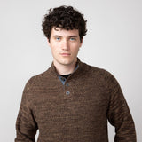 1897 Original ¼ Mock Neck Button Sweater for Men in Brown