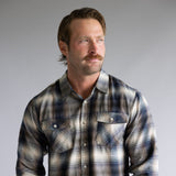 1897 Original Plaid Flannel Shirt for Men in Navy Green