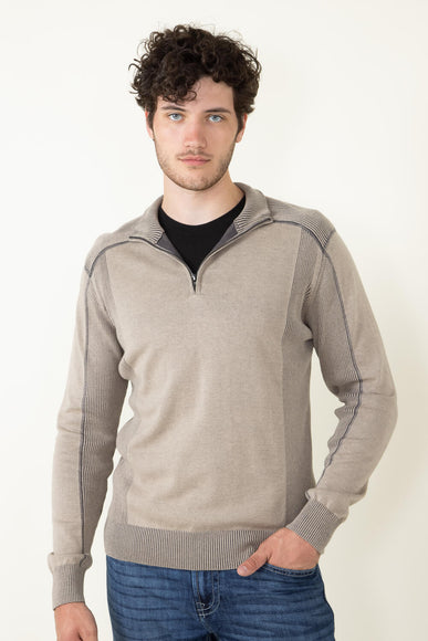1897 Original 1/4 Zip Mock Neck Sweater for Men in Oatmeal