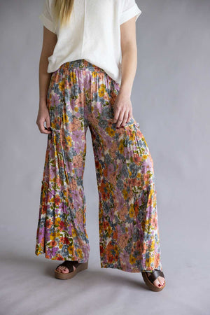 GLIMCLAP　Flower pattern pants　L サイズ　美品！ GLIMCLAP(グリムクラップ)】Tight fit track pants-Ver. color pattern