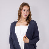 Shaker Stitch Cardigan for Women in Indigo