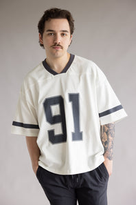 91 Graphic Jersey T-Shirt for Men in White