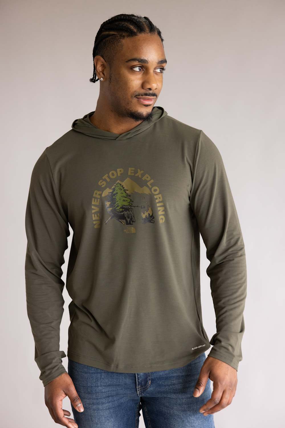 The North Face Adventure Campfire Hoodie in Taupe Green | NF0A8GQ5-21L TPEGRN