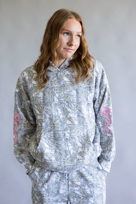 Simply Southern Alice Bow Camo Hoodie for Women in White