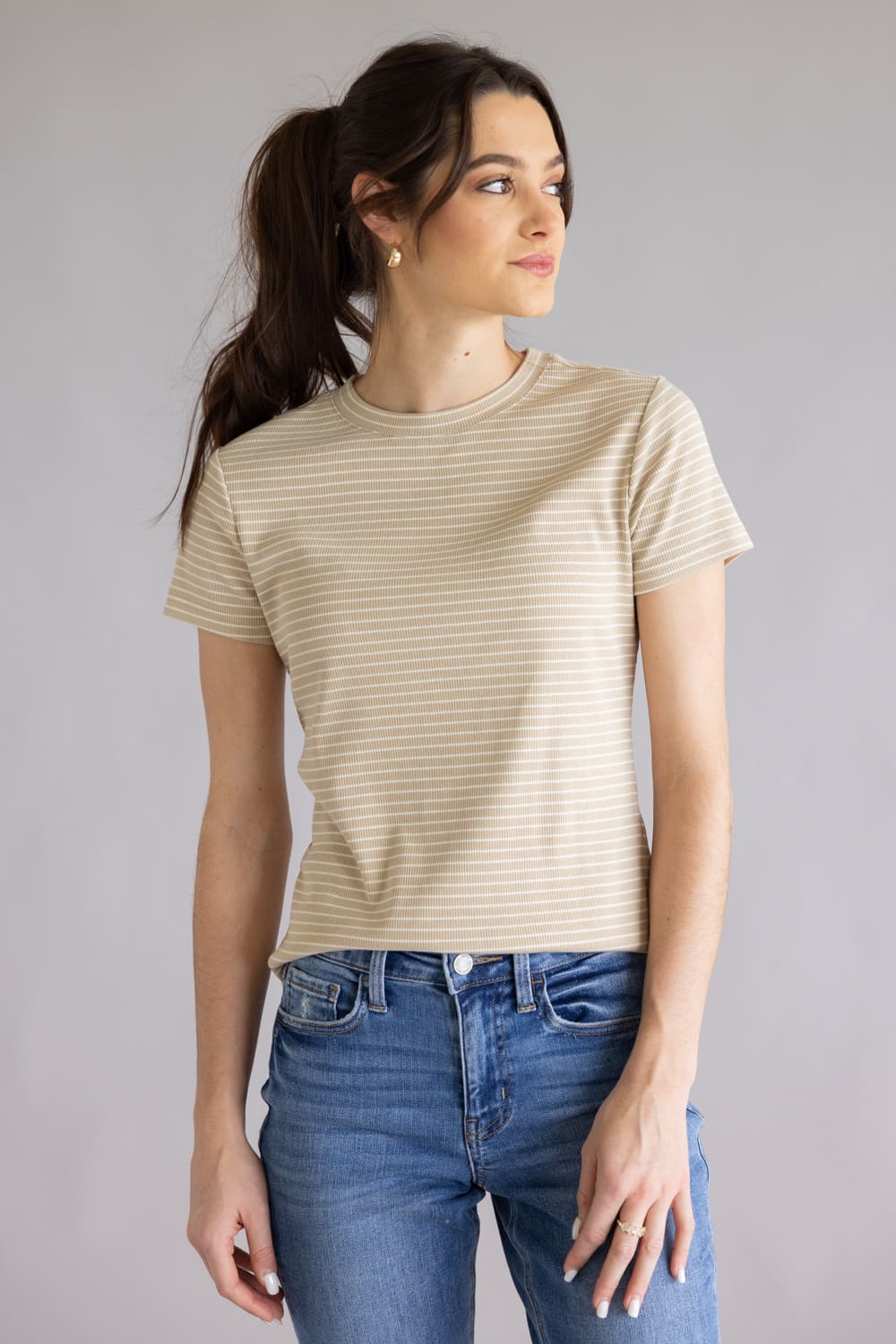 Thread & Supply Annie T-Shirt for Women in White Pepper