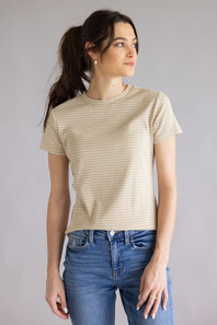 Thread & Supply Annie T-Shirt for Women in White Pepper
