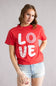 Simply Southern Love Patch T-Shirt for Women in Red