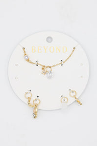 Custom Moon Stone Charm Necklace in Gold