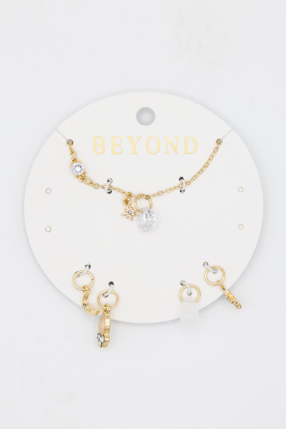 Custom Moon Stone Charm Necklace in Gold