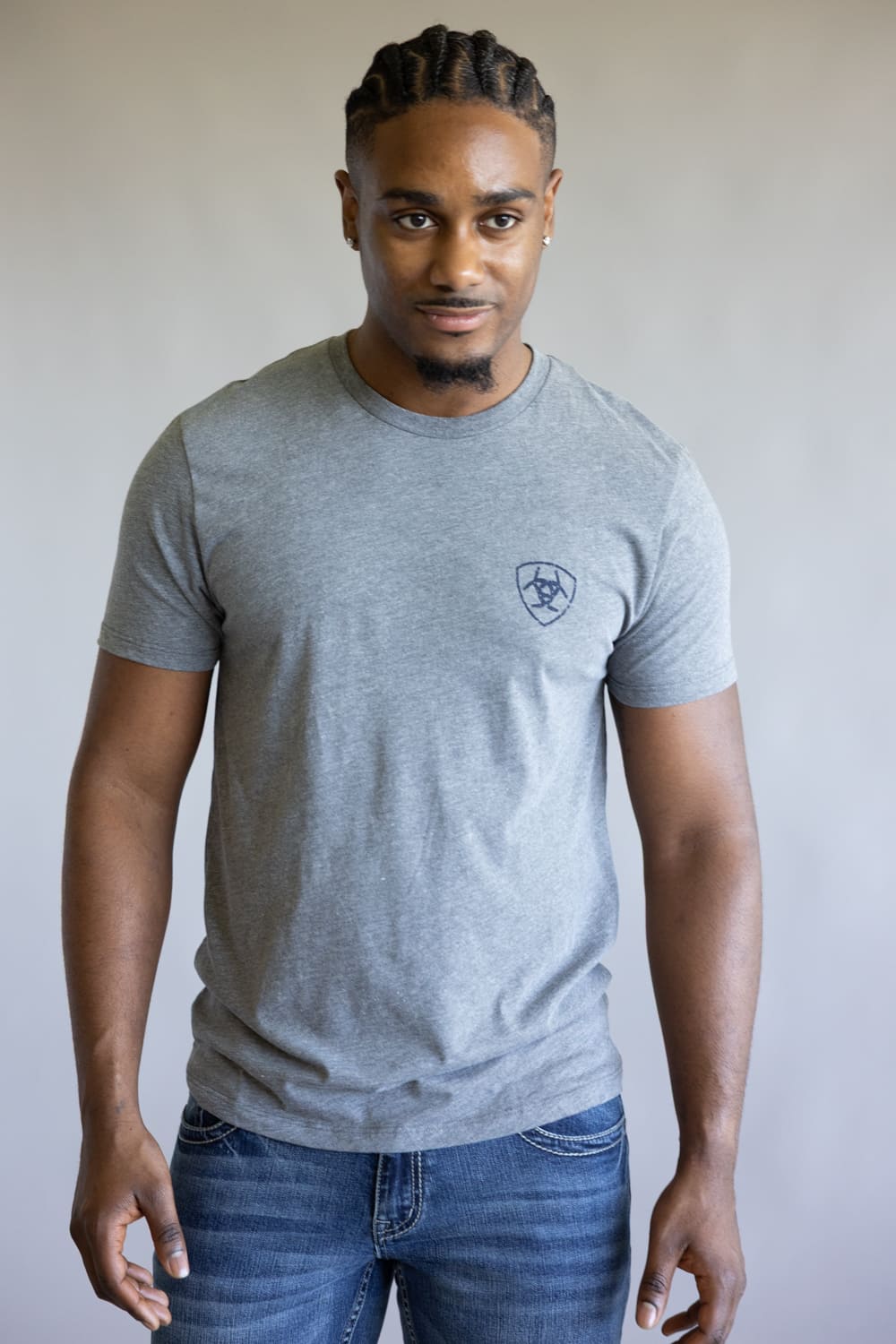 Ariat Iron Ranch T-Shirt for Men in Graphite Heather 