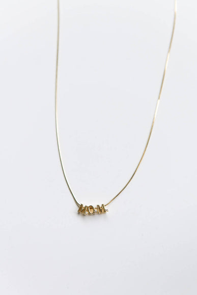 Gold Mom Pendant Necklace