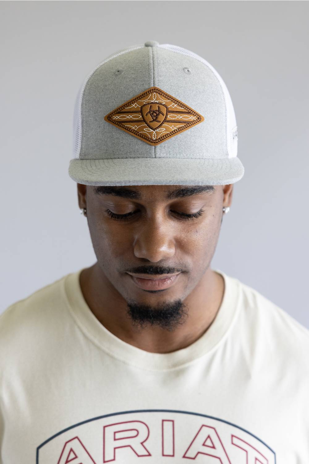 Ariat Boot Stitch Patch Logo Cap for Men in Grey