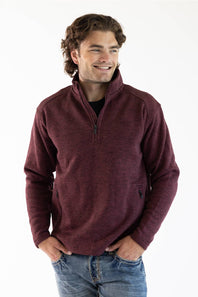 Ariat Caldwell 1/4 Zip Sweater for Men in Red Mahogany | 10079456-RED MAHOGANY