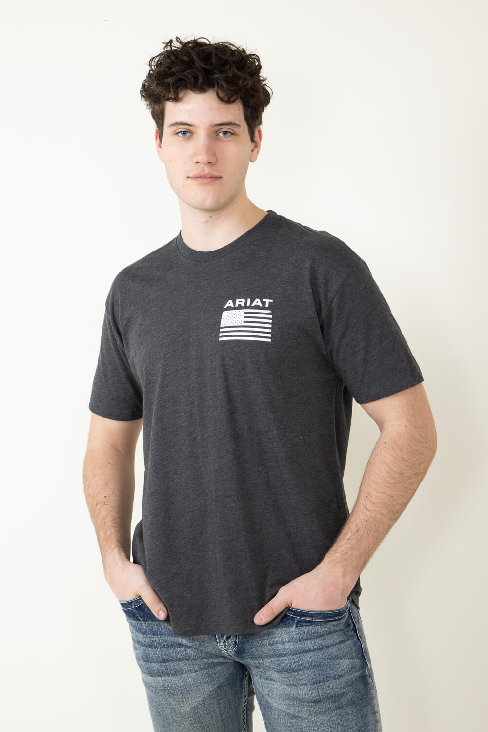 Ariat Freedom T-Shirt for Men in Charcoal Grey