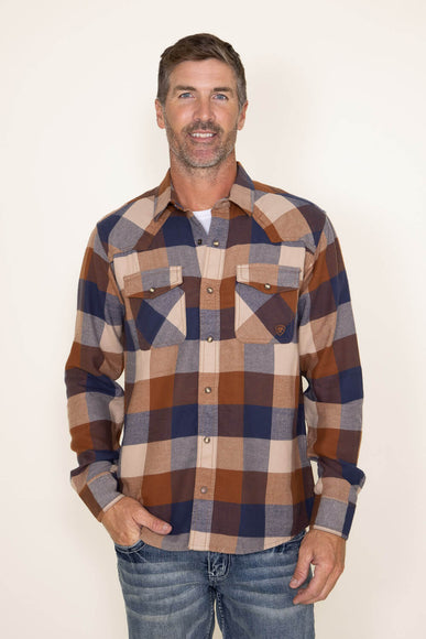 Ariat Haider Retro Fit Flannel Shirt for Men in Brown