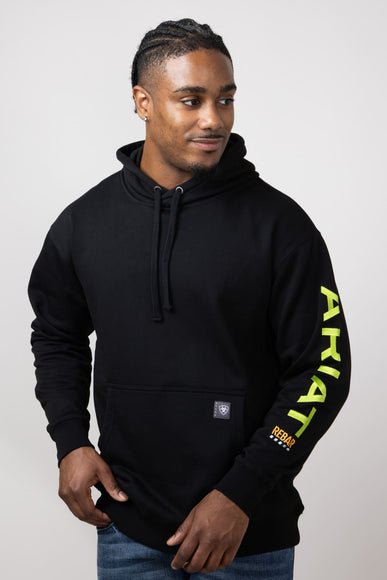 Ariat Rebar Graphic Hoodie for Men in Black/Lime
