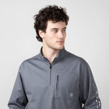 Ariat Team Logo Quarter Zip Sweatshirt for Men in Grey