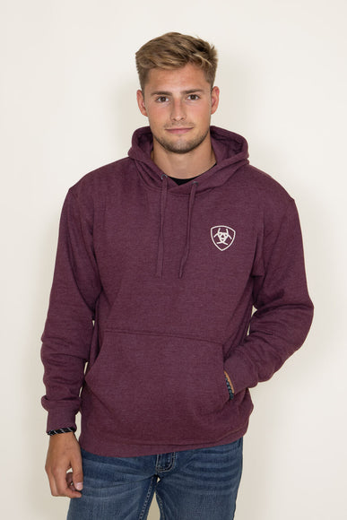 Ariat Logo Arrowhead Hoodie for Men in Berry Purple