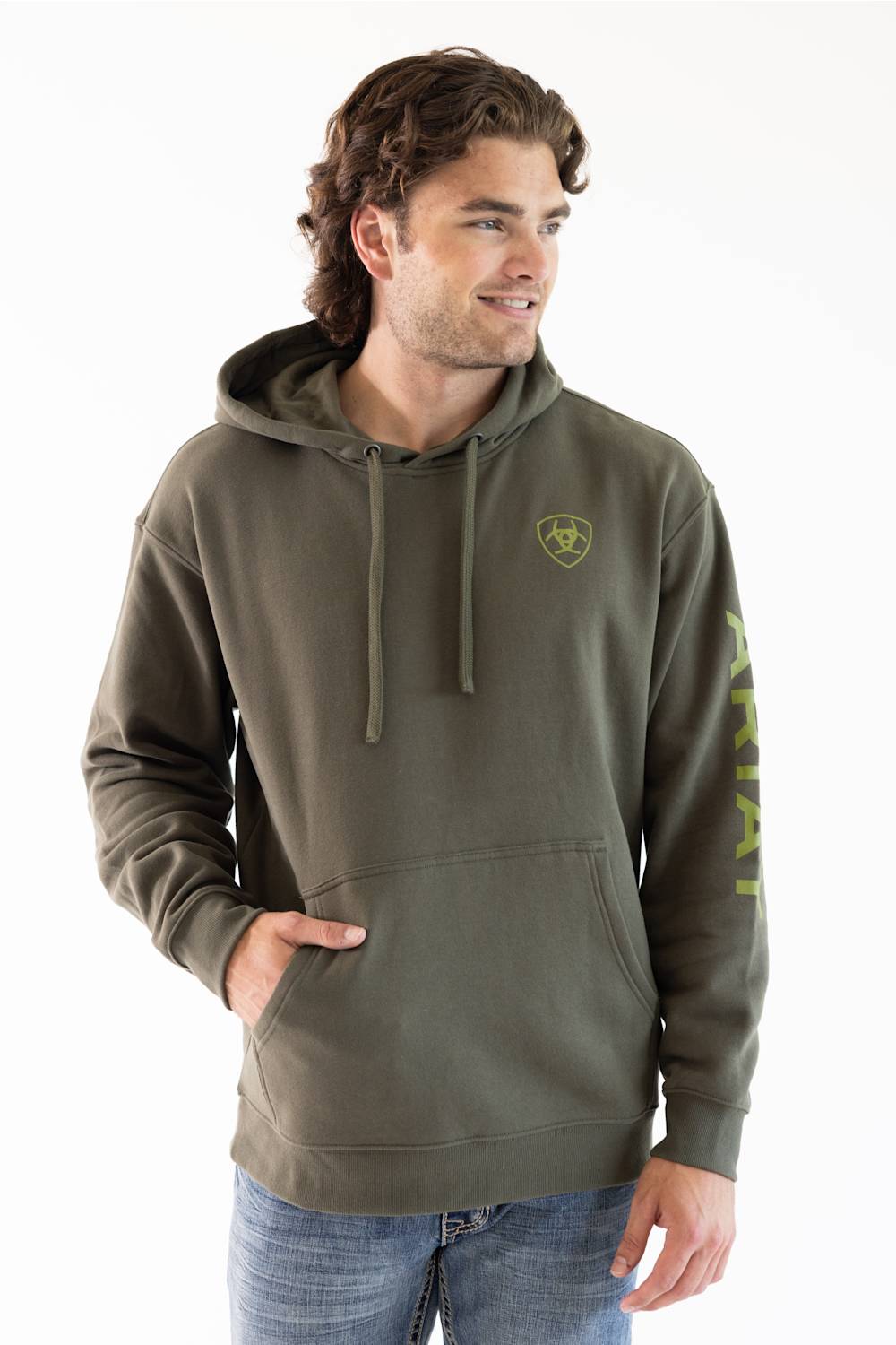 Ariat Logo Hoodie for Men in Grape Leaf | 10081922-GRAPE LEAF