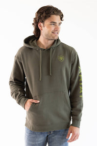 Ariat Logo Hoodie for Men in Grape Leaf | 10081922-GRAPE LEAF
