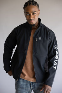 Ariat Logo Softshell Jacket for Men in Black