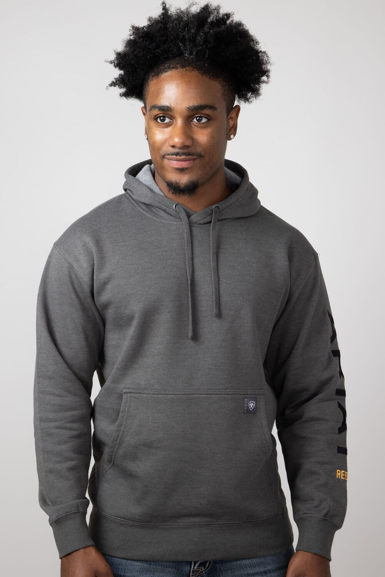 Ariat Rebar Graphic Hoodie for Men in Dark Grey Heather | 10051976-GRE Ariat Rebar Graphic Hoodie for Men in Dark Grey Heather | 10051976-GRE