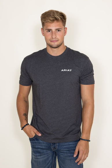 Ariat Wooden Badges T-Shirt for Men in Charcoal