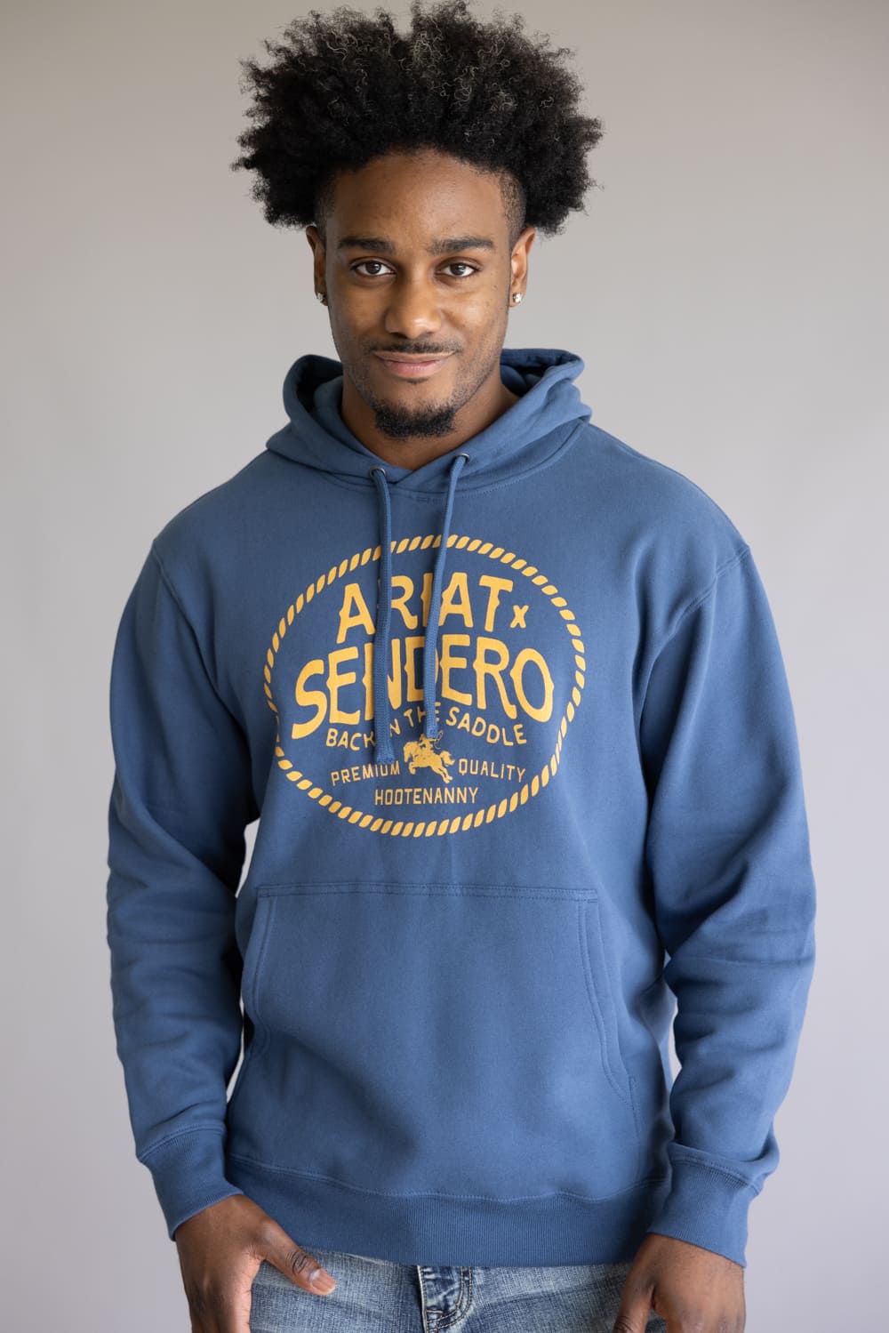 Ariat x Sendero Back In The Saddle Hoodie for Men in Dark Denim