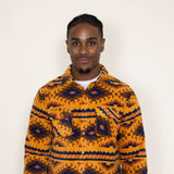 Aztec Polar Fleece Shacket for Men in Multi Brown