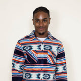 Aztec Polar Fleece Shacket for Men in Navy