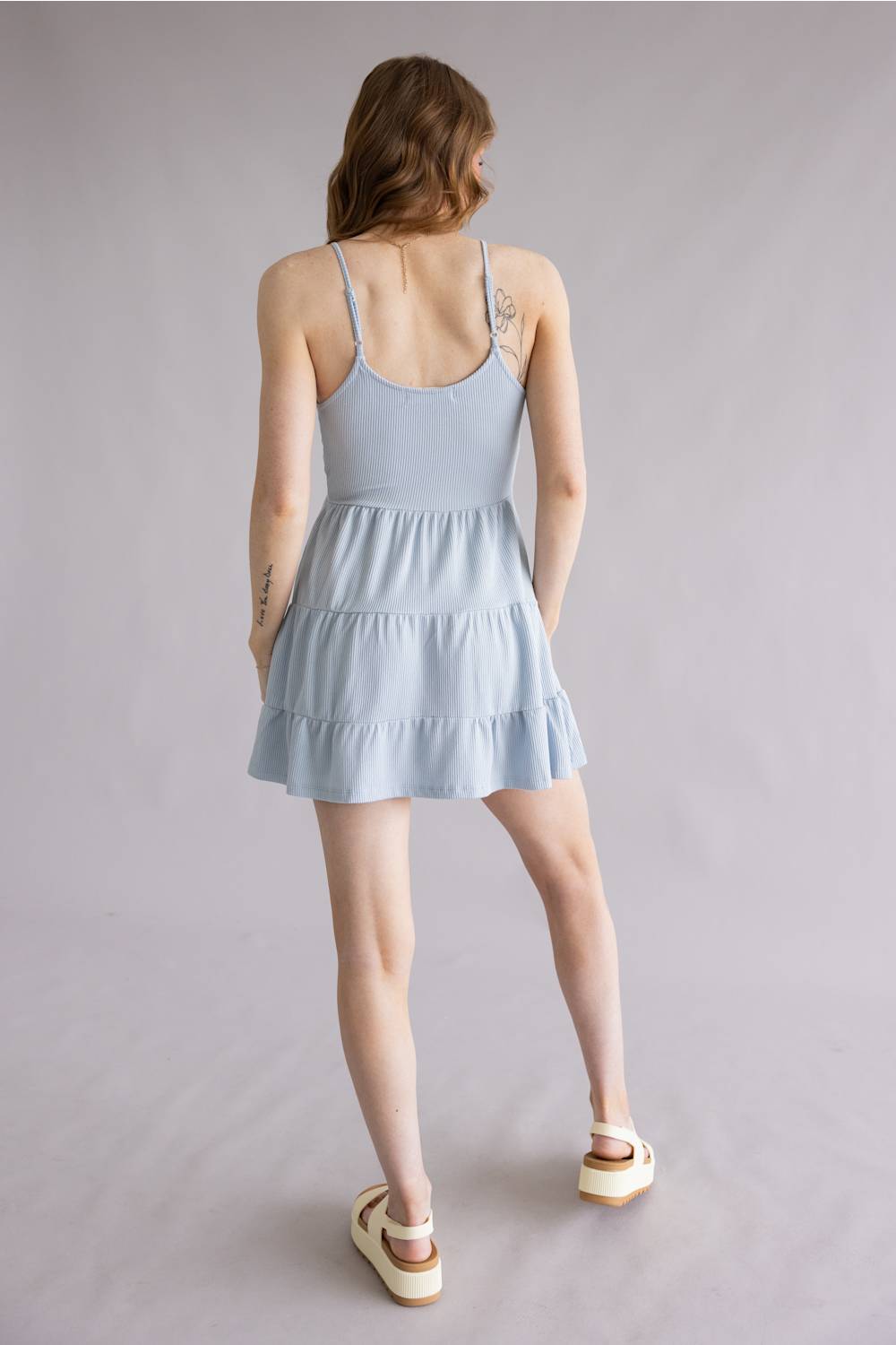 Twist Front Ribbed Dress for Women in Coastal Blue at Glik's , M